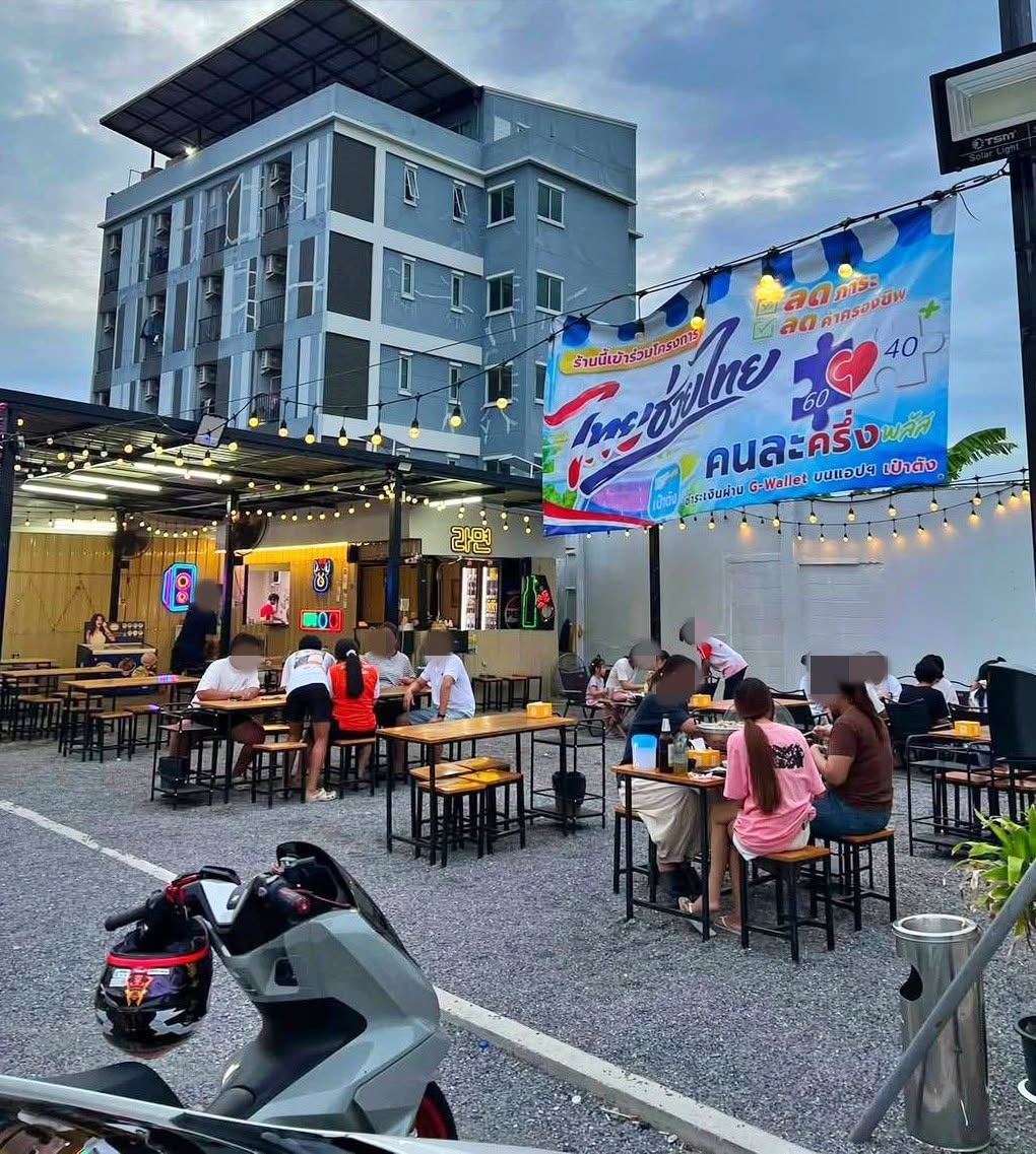 เซ้งร้านหมูกระทะ ย่านกาญจนา บางแค สไตค์แคมปปิ้ง มีหมู่บ้านข้างในเยอะ มีที่จอดรถเยอะมาก